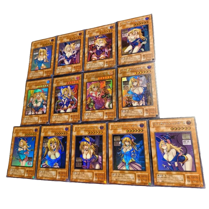 Black Magician Girl 13Pcs Flash Card Yu-Gi-Oh! Tragic Story Series Diy Rainbow Process Action Toy Figures Anime Game Collection