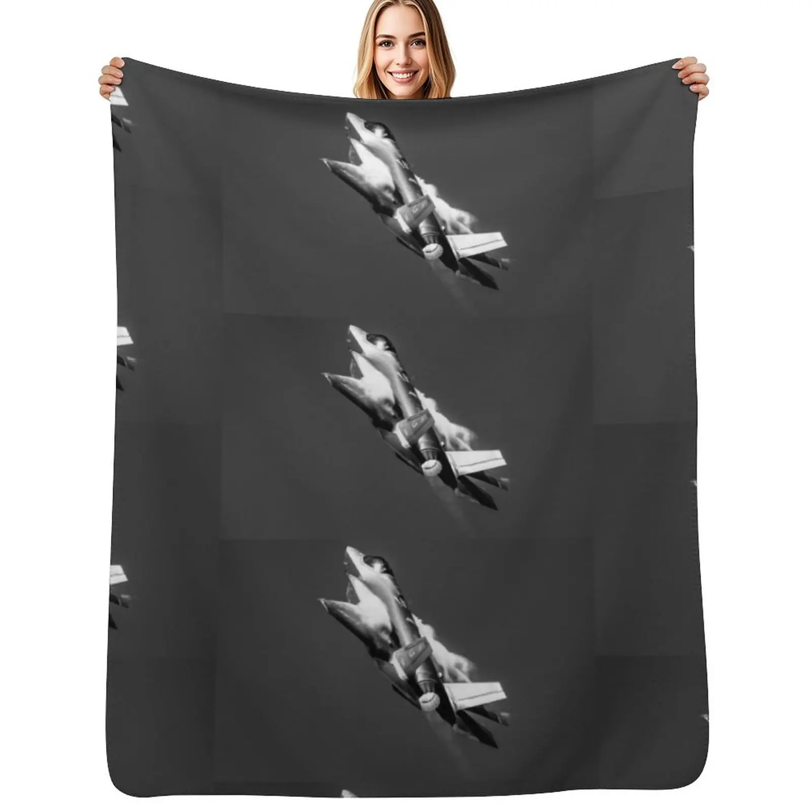 

F-35 Lightning ii on the launch Throw Blanket blankets and throws Furrys Single Decoratives Blanket