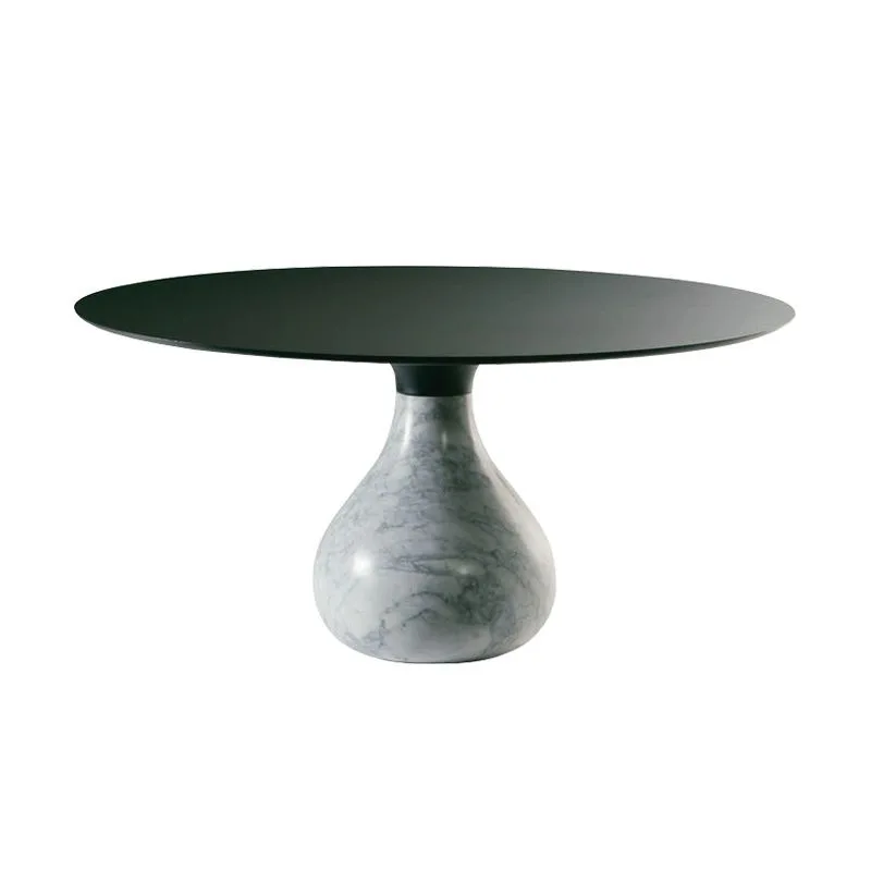 

Solid wood dining table Rochburg round restaurant light luxury modern marble