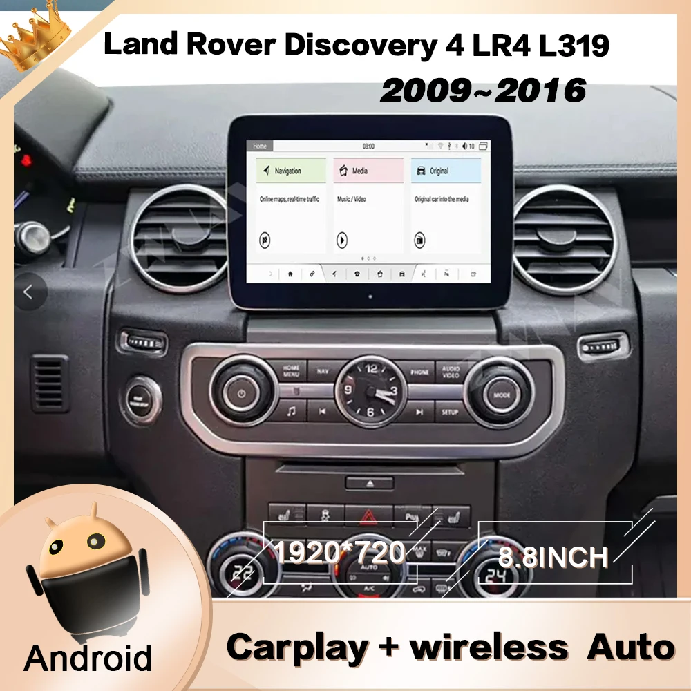 

Android 9.0 Car Multimedia Player For Land Rover Discovery 4 LR4 L319 2009~2016 car GPS Navi WIFI Audio Radio stereo head unit