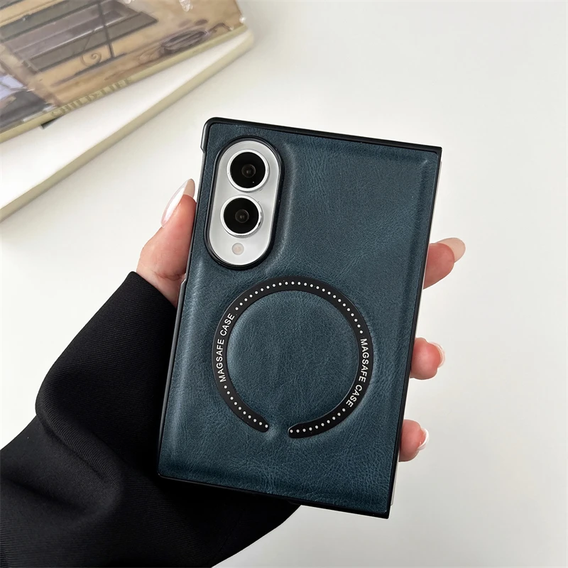 PU-Leder Magnetische Hülle für Samsung Galaxy Z Fold 8 Ultra 7 6 5 4 3 5G ZFold 8Ultra für Magsafe Mac Safe Business Handyhülle