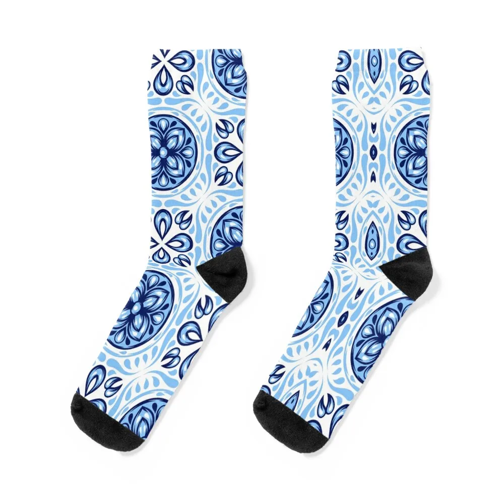 

Italian Ceramic Tile Pattern Socks cool cartoon snow luxe Luxury Woman Socks Men's