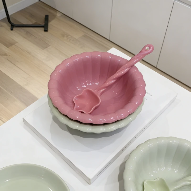 

Керамическая тарелка-облако для десертов, однотонная, кремовая, для фруктов, салатница, домашняя посуда, столовая утварь