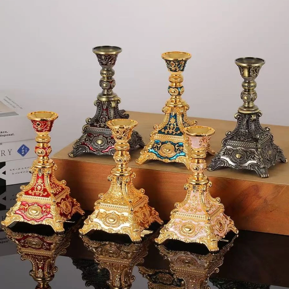 

European Style Vintage Candlestick,Banquet Candlelight Dinner Lighting Ins Wind Decor Candlestick Vintage Style Table Decoration