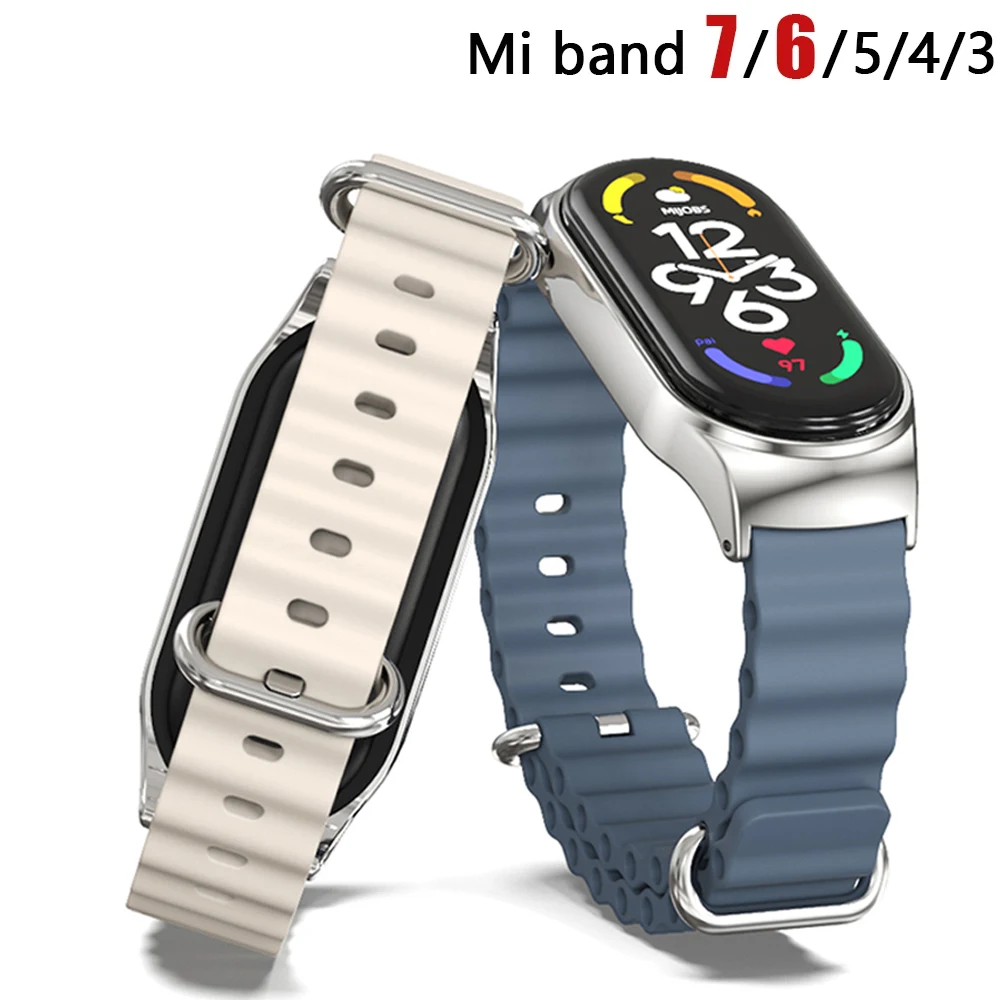 Ocean Band for Mi Band 7 6 strap Smartwatch Sport silicone bracelet Miband5 correa Replacement For Xiaomi Mi band 3 4 5 6 7