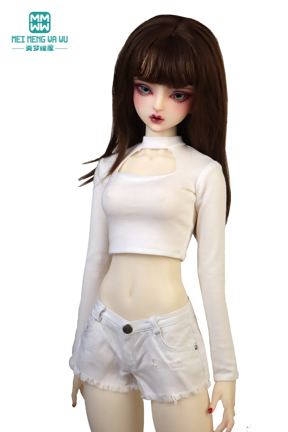 Suitable for 63cm 1/3 large bust BJD doll clothes DD SD DDL fashion chestless T-shirt jeans shorts accessories girl gifts