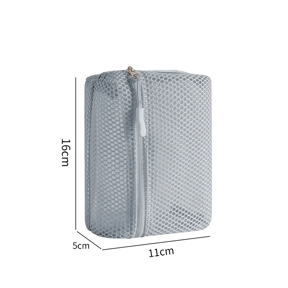 

Casual Nylon Storage Pouch With Zipper Hand-held Cosmetic Bag Mesh Multipurpose Toiletry Wash Bags Women