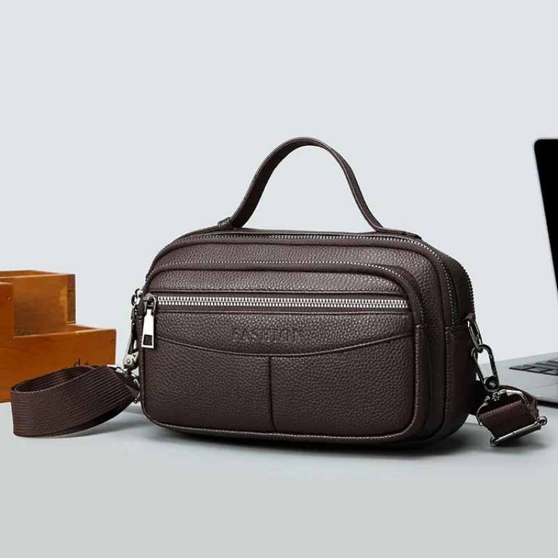 Perfect for Daily Commute Travel New trend Men's Stylish Crossbody Bag PU Leather Sling Bag Minimalist Business Shoulder Bag