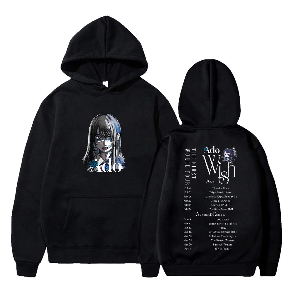 Ado Wish Tour Hoodie Japan Singer Merch 2024 Unisex Long Sleeve Streetwear Men Women Hooded Sweatshirt Fashion Clothes