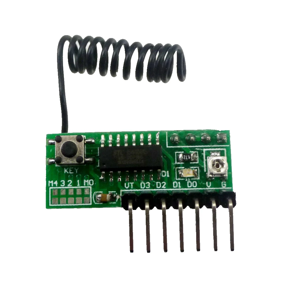 433MHz 4Ch Wireless RF Receiver Module with Delay Board for EV1527 PT2262 SC2262 Remote Control Relay Door Sensor