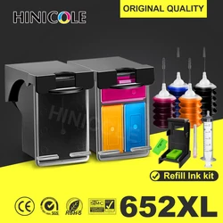 Hinicool-cartucho de tinta 652XL para impresora HP 652, recambio de tinta para impresora HP652, Deskjet Advantage 5075, DeskJet 3788, 3790, 3835