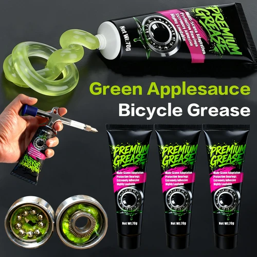 Imagen 1 del producto 1-5 uds grasa para bicicleta salsa de manzana verde grasa para rodamientos aceite de Motor lubricante pistola de grasa opcional, accesorios de mantenimiento de bicicletas