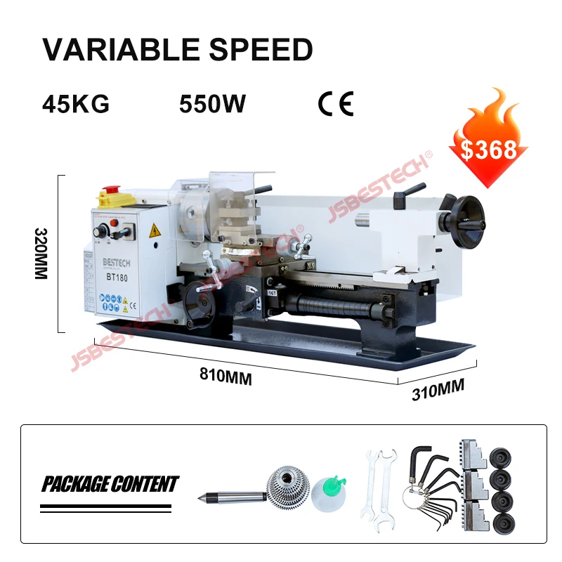 Variable Speed Chinese Metal Mini Lathe