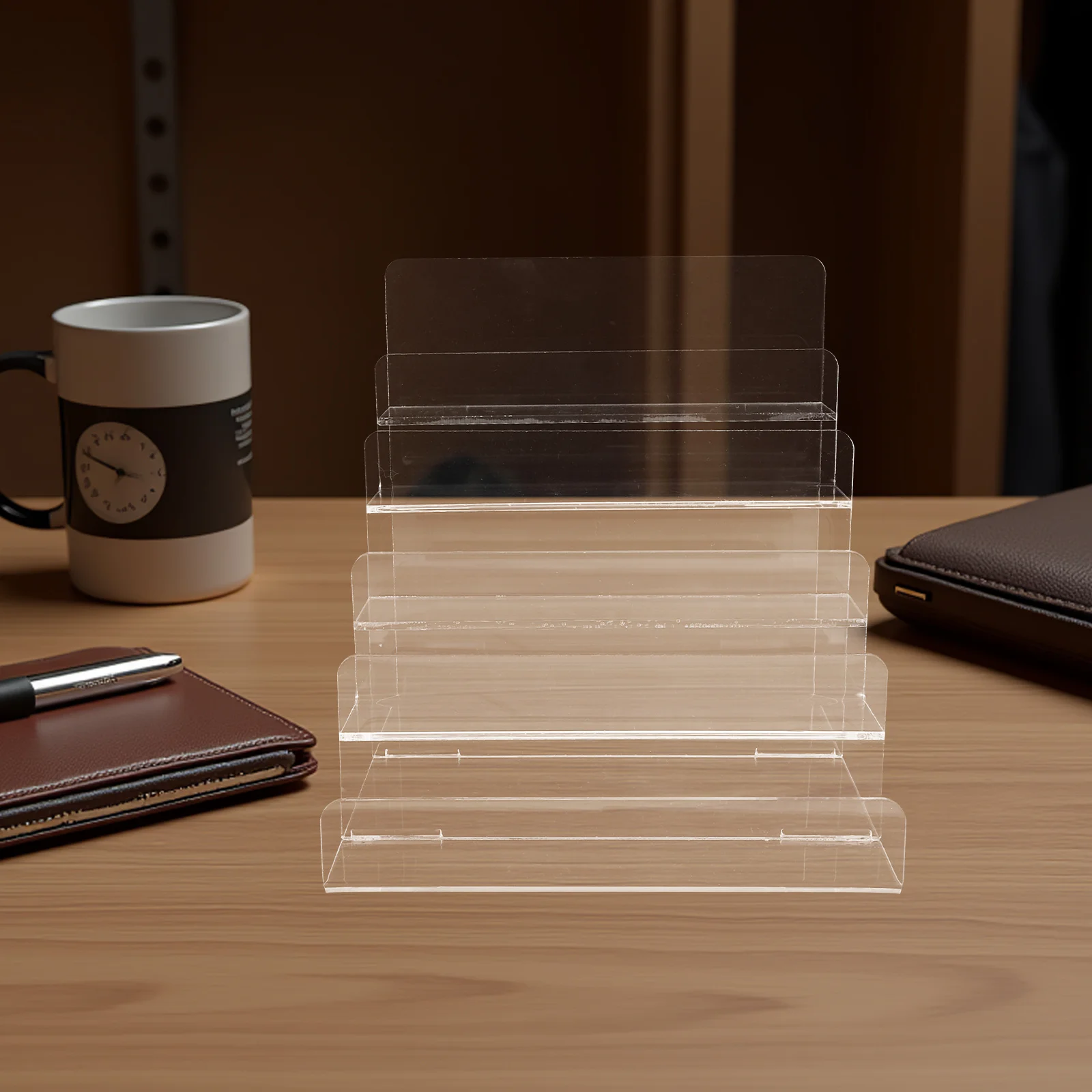 

5-Tier Clear Acrylic Display Stand Storage Rack For Wallets Sunglasses Jewelry Makeup Perfume Organizer Home Office Retail Decor