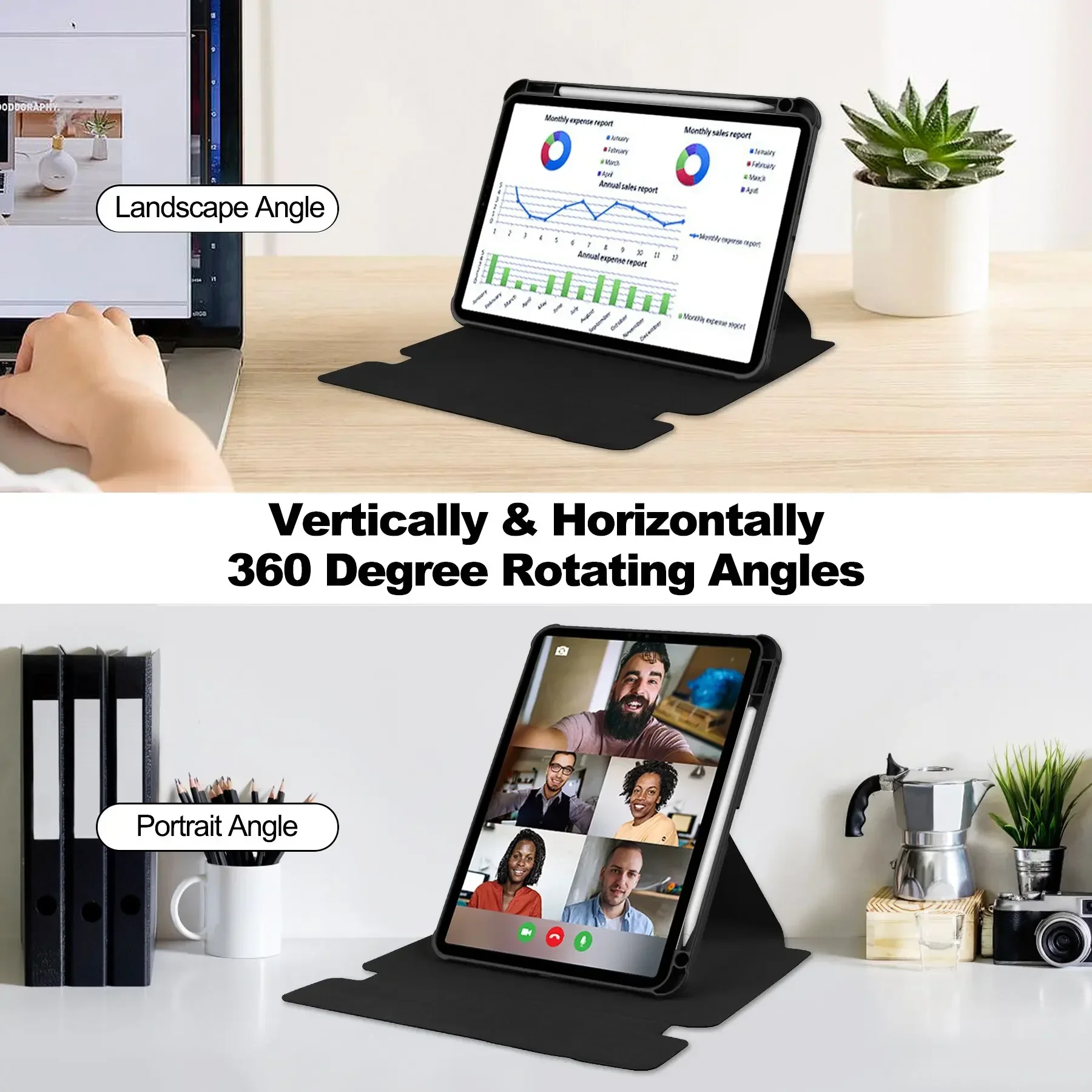 For IPad Air 13 13 Inch 2024 A2903 A2904  Case With New 360-degree Rotating Keyboard  with Auto-sleep