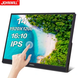 Monitor portátil de jogos LCD de segunda tela, monitor, IPS, 16:10, USB-C, compatível com HDMI, 14 