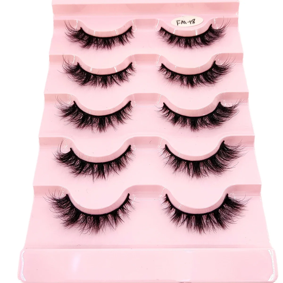 HBZGTLAD 5 Double Eyelash Makeup Fluffy and Soft 3D Mink False Eyelash Thick Hand Rolled Mink False Eyelash Natural False Eyelas