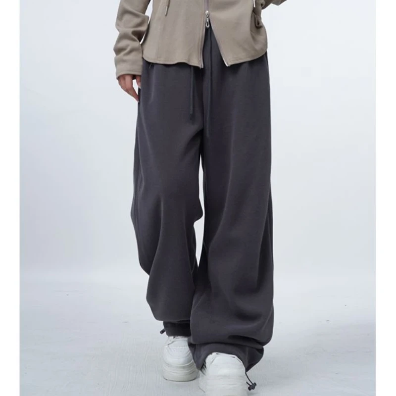 

QWEEK Baggy Sports Grey Sweatpants Women Jogger Harajuku Korean Fashion Casual Pants Jogging America Style 2024 New Trousers