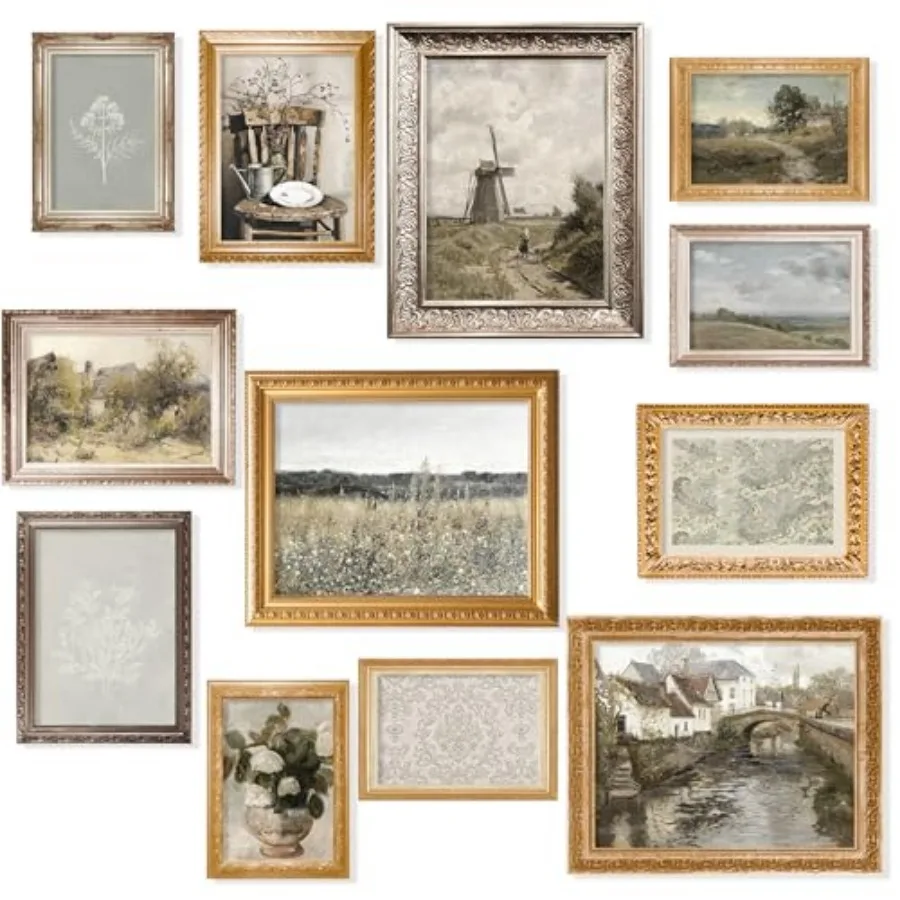

Vintage Farmhouse Wall Art - Vintage Posters for Room Aesthetic, French Country Decor, Rustic Pictures, Vintage Art Prints Land