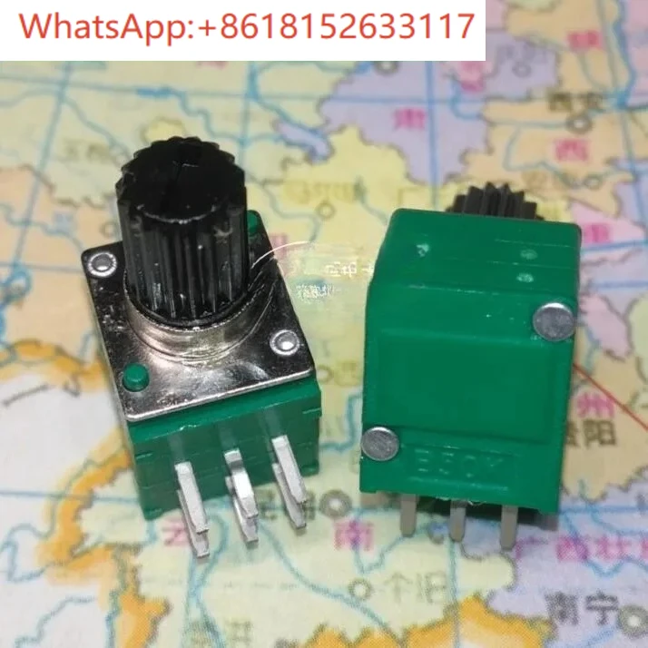 100 Uds material de Taiwán RK097 dual 6 pines B50K B503 10MM mango de plástico potenciómetro de volumen de precisión sellado