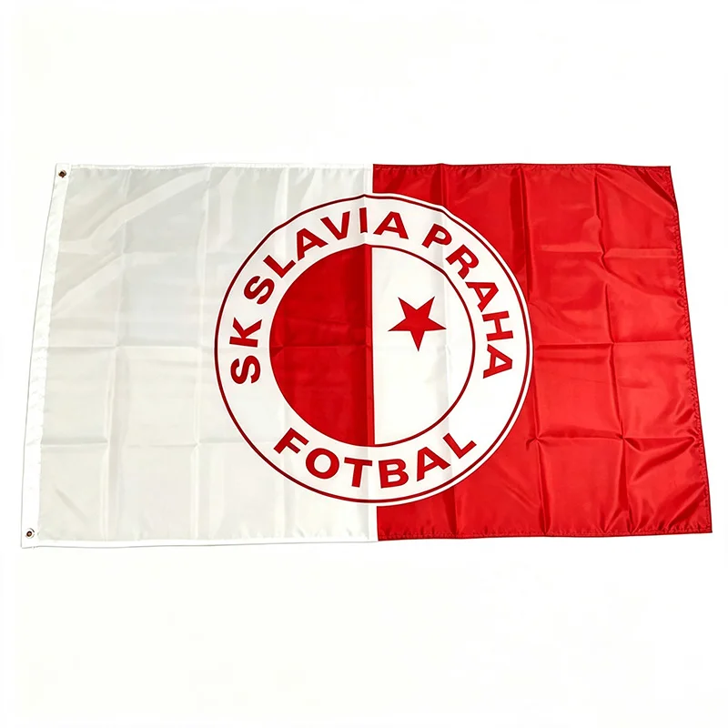 Czech Republic Retro SK Slavia Praha Red 3ft*5ft (90*150cm) Size Christmas Decorations for Home Flag Banner Gifts
