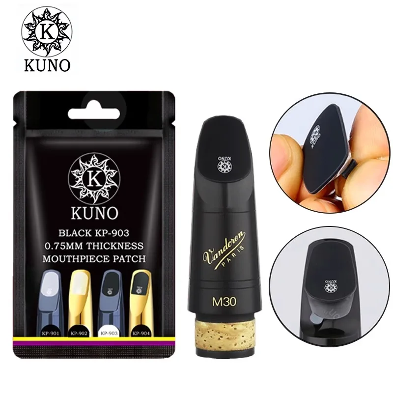 KUNO mouthpiece Transparent Black Clarinet mouthpiece cushions Soprano Alto Tenor sax  mouthpiece Protective sticker