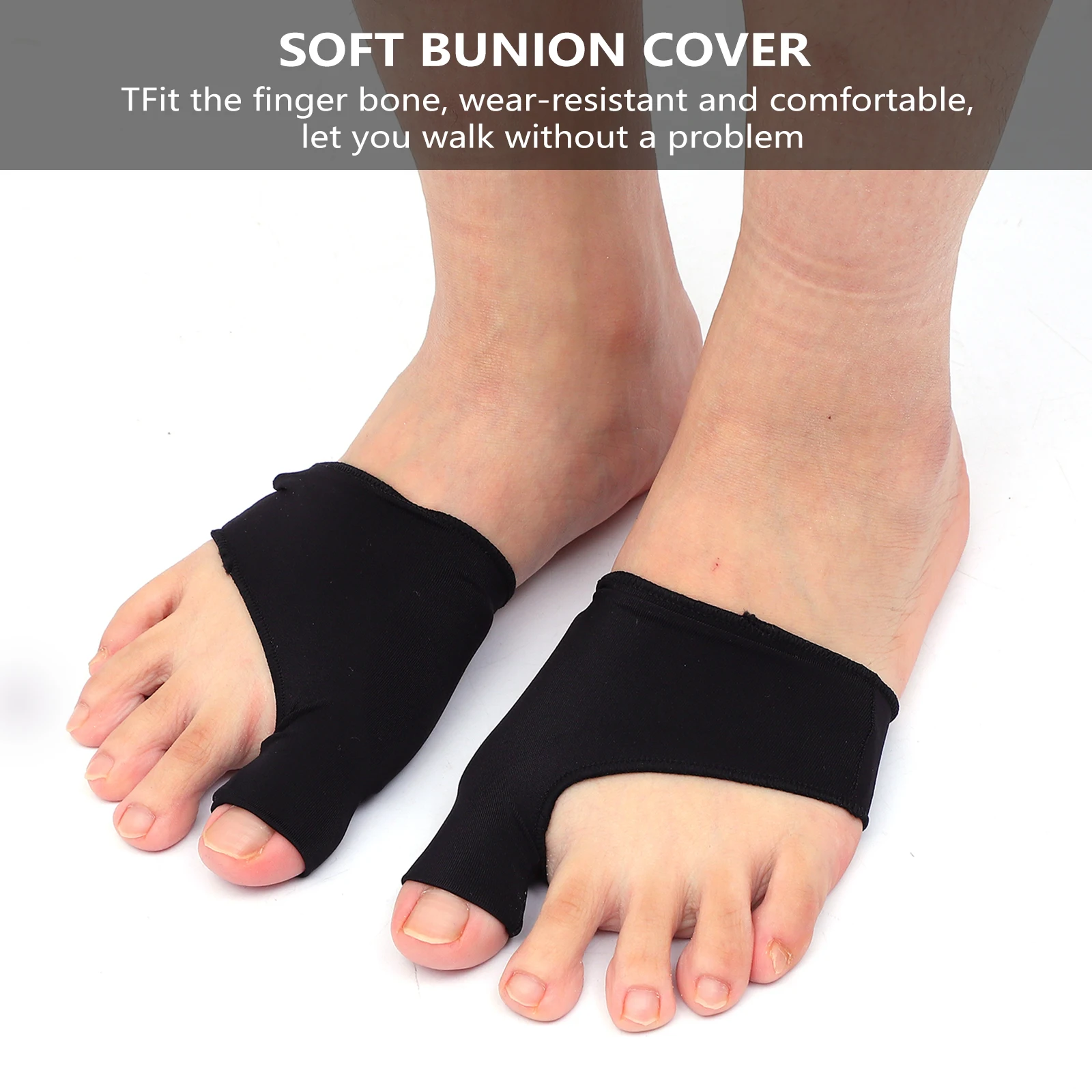 

2 Pairs Bunion Hallux Valgus Straightener Toes Separator Healthy Material Soft Elastic Fits Feet Phalanx Wear