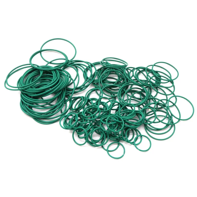 10pcs FKM O 링 CS 1mm OD 4 ~ 50mm 씰링 가스켓 절연 오일 고온 저항 불소 고무 O 링 녹색