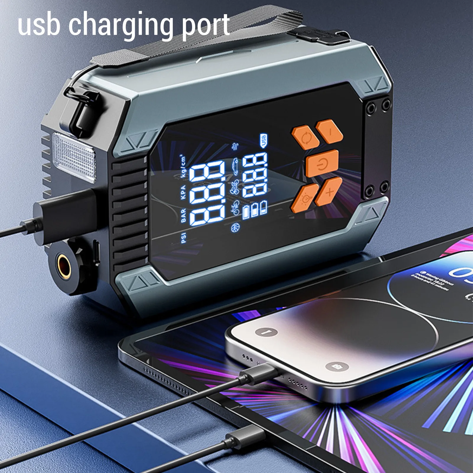 

Cordless Tire Inflator 150PSI Auto Shutoff 6000mAh Electric Portable Car Tire Pump with Pressure Gauge LED Light for Motorcycle