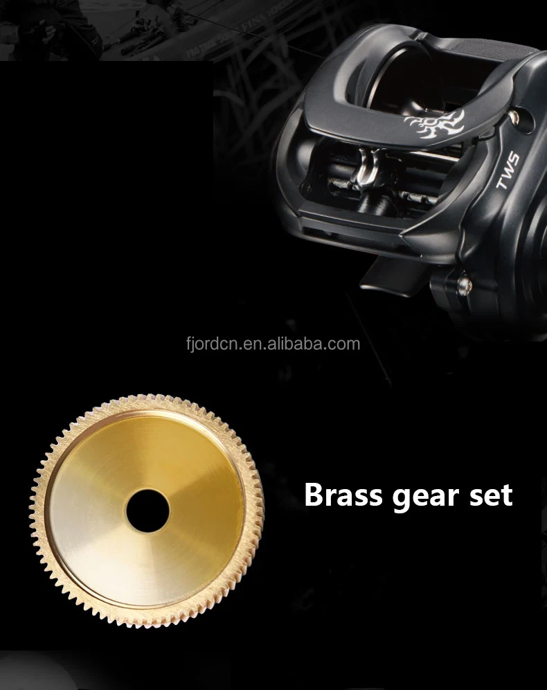 1BB brass gear set black spider deep sea drum  baitcasting fishing reel