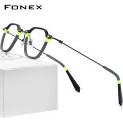 FONEX Acetate Titanium Glasses Frame Men 2021 New Vintage Square Eyeglasses Women Spectacles Eyewear F85681