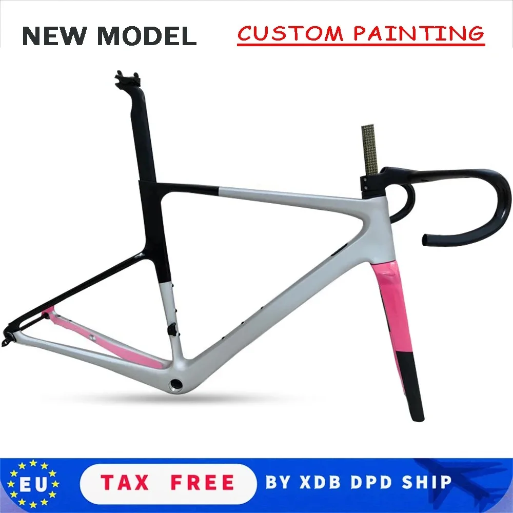 2025 Racing Bicycle Frameset Road Bike Frame Disc Frame With Handlebar Custom painting Mechanical&Di2 XDB DPD shipping