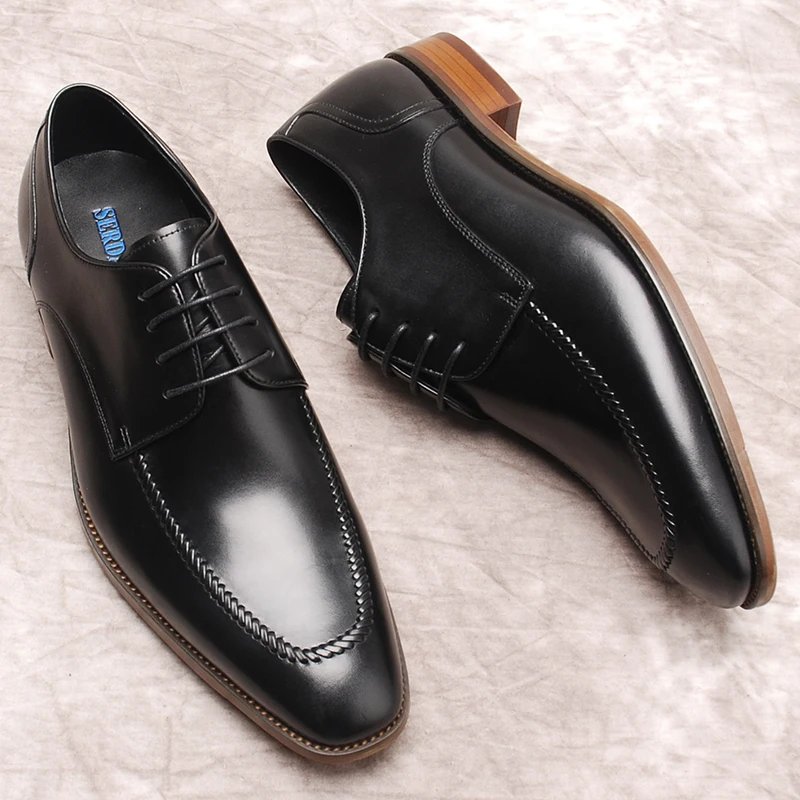 

oxford Men's Classic Shoe Genuine Cow Leather Luxury Casual Dress Men Shoes Fashion Black Brown Lace Up Wedding Formal Shoes