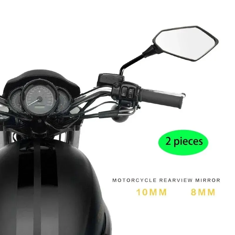 2Pcs/Pair 8mm 10mm Motorcycle Mirror Scooter E-Bike Rearview Mirrors Electromobile Back Side Convex Mirror