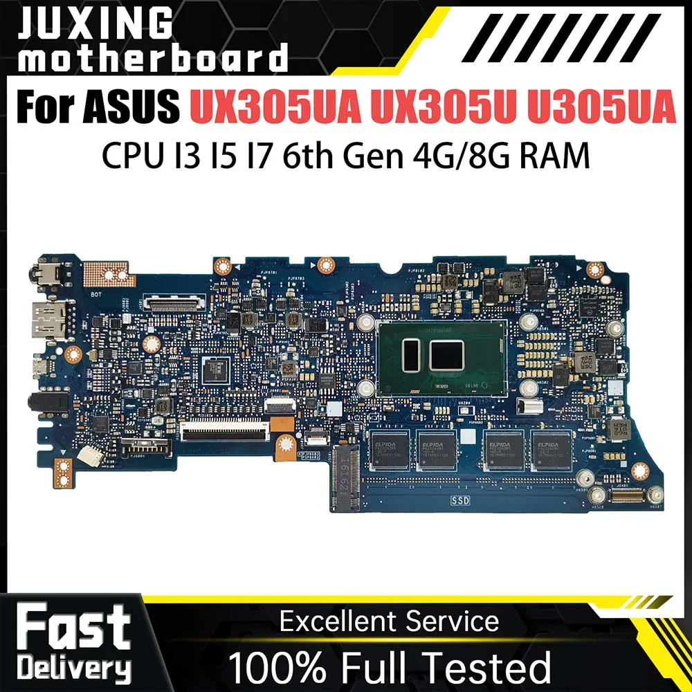 

UX305UA Mainboard For Asus ZenBook UX305U UX305UA U305U Laptop Motherboard With CPU i3 i5 i7 6th Gen 4G 8G-RAM Tested OK