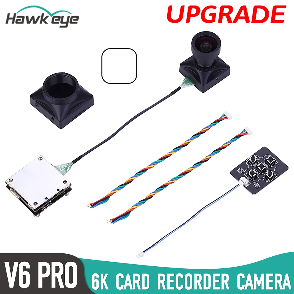 Kamera z rejestratorem kart Hawkeye 6K V6 PRO 1 INCH 20MP Sterowanie WiFi DC 7-26V 8X Zoom cyfrowy Wiele obudów z mocowaniem C