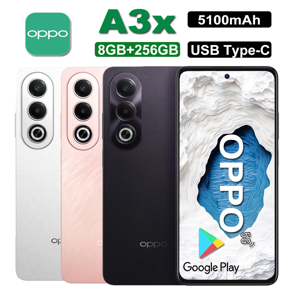 

OPPO A3x smart phone 5G network/dual sim dual standby/8GB+256GB/6.67-inch LCD screen facing screen 120Hz/5100mAh long standby