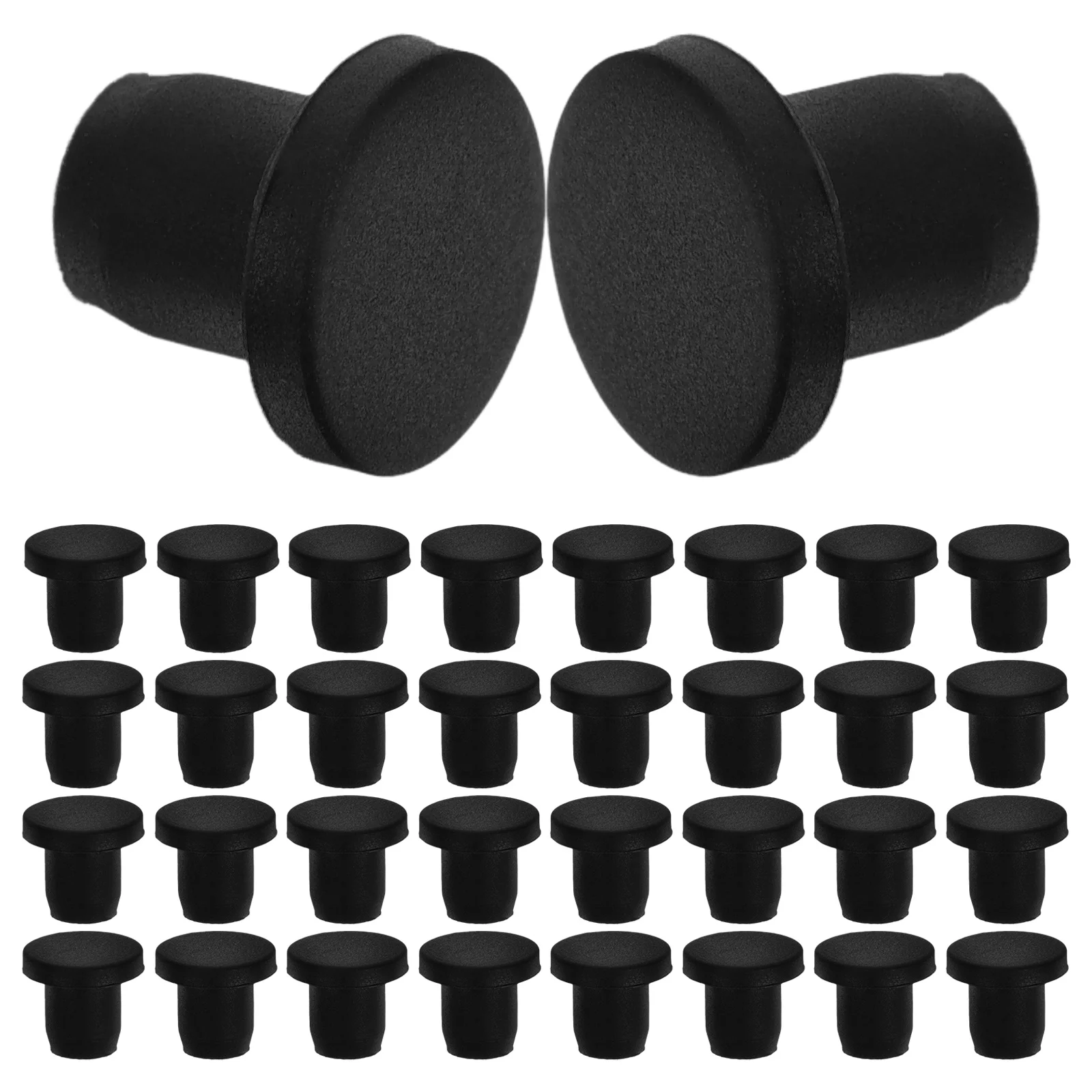 

50 Pcs Silicone Plug Pipe End Cap Caps Water Proof Stoppers Black Caulking Tube