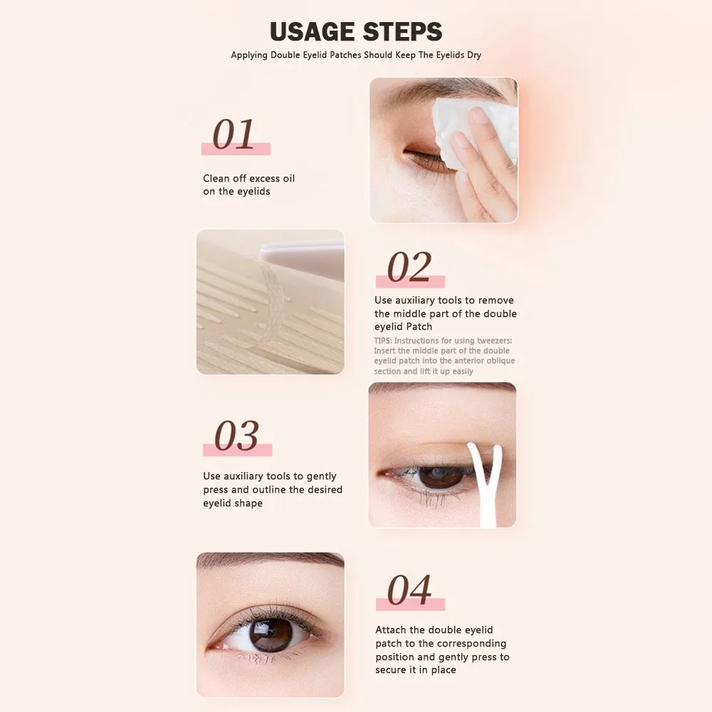 New Long-lasting Double Eyelid Tape Waterproof Natural Invisible Tape Sweatproof Mesh Eyelid Tape Puffy Eyes