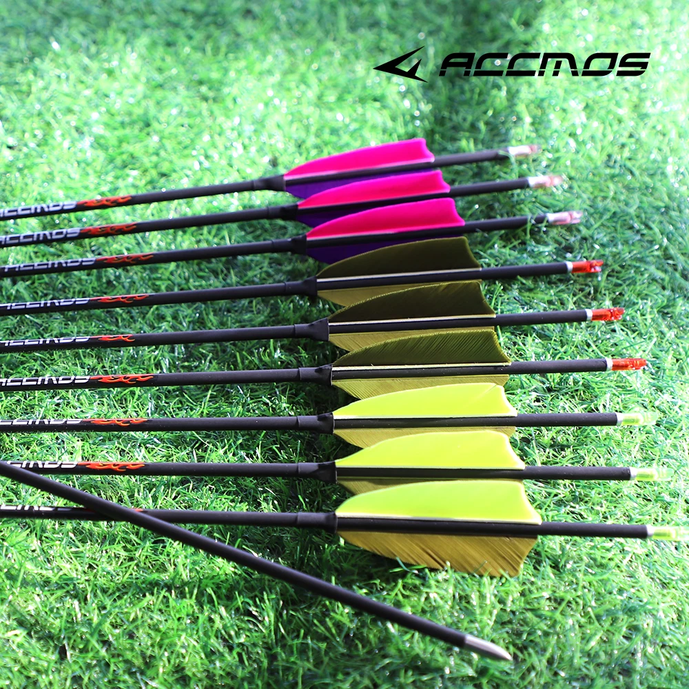 

6pc id4.2mm Pure carbon arrow +-0.003 250-1800spine 32inch Turkey feather Archery hunting competition competitive bow and arrow
