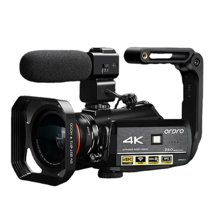 

ORDRO AC3 3.1 inch IPS Screen 4K Full HD 13MP Night Vision WiFi Live Camcorder DV Digital Camera, Standard + Microphone