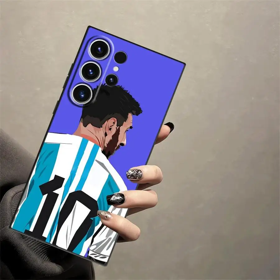 حافظة لهاتف سامسونج جالاكسي S21 FE S23 Ultra S20 S25 Edge S24 Plus من Football Star باللون الأسود الناعم #5