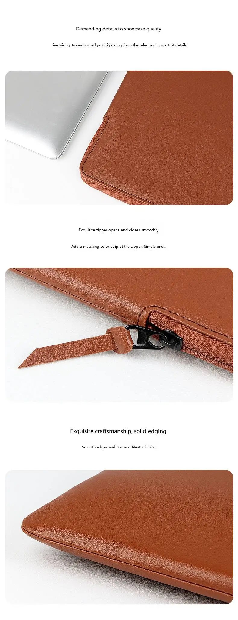 PU-Leder Laptop-Schutzhülle 13,3-15,6 Zoll Stoßfeste Schutztasche für MacBook Air Pro – Detail 18