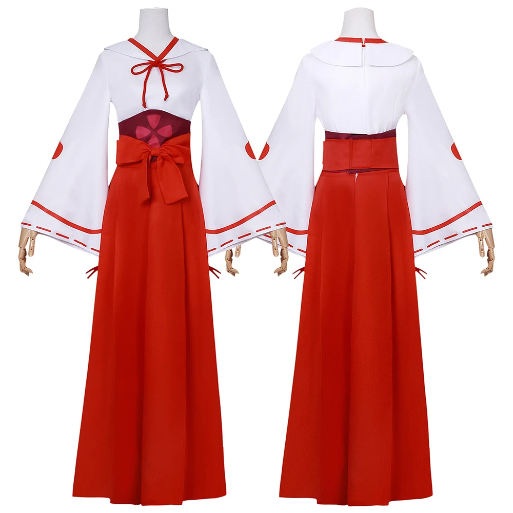 Anime That Time I Got Reincarnated As A Slime Shuna Cosplay Costume Miko Kimono Set Halloween Carnival Uniform Horn Accessories