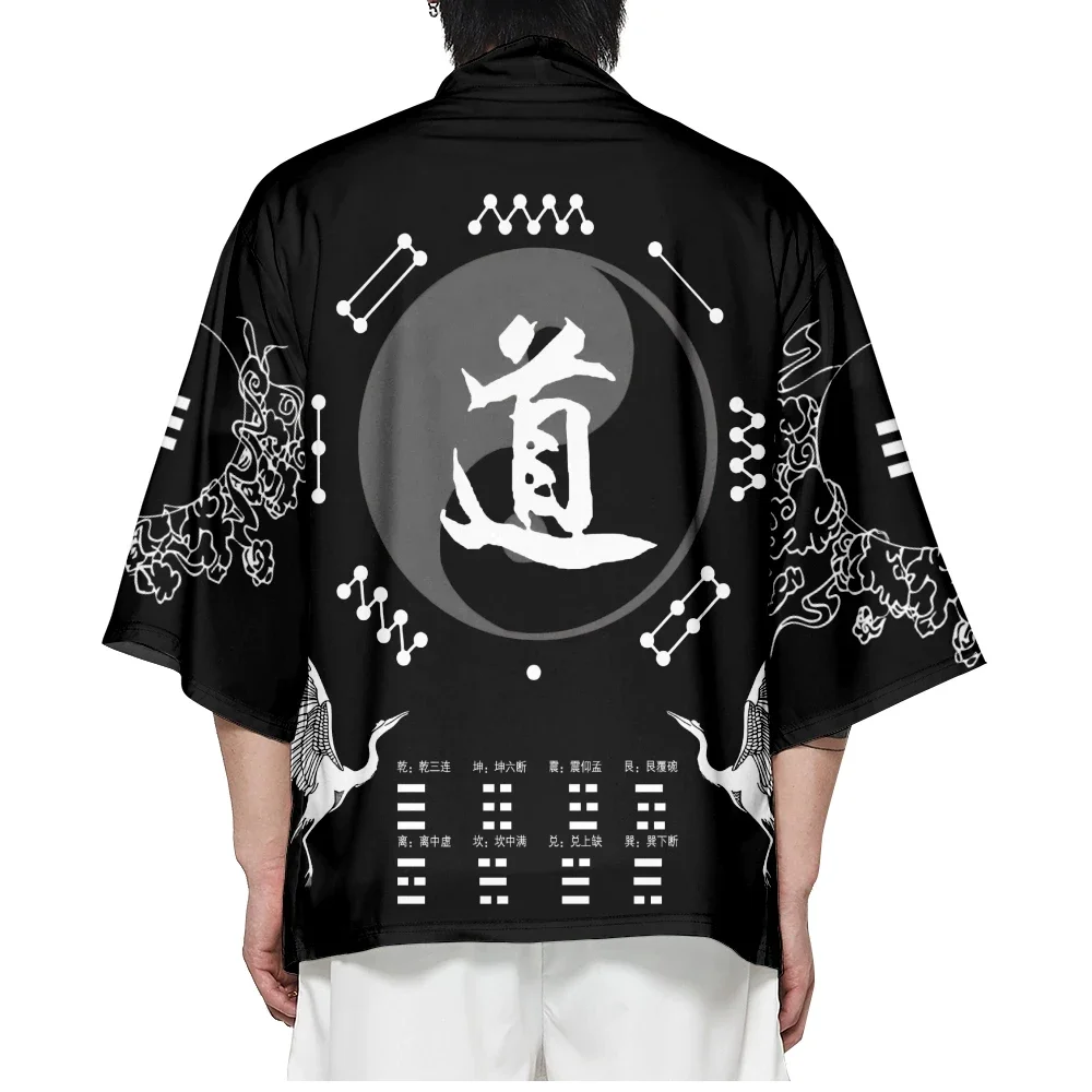 Samurai Haori Japanese Traditional Chinese Style Print Kimono Cardigan Cosplay Women Men Yukata Plus Size 6XL