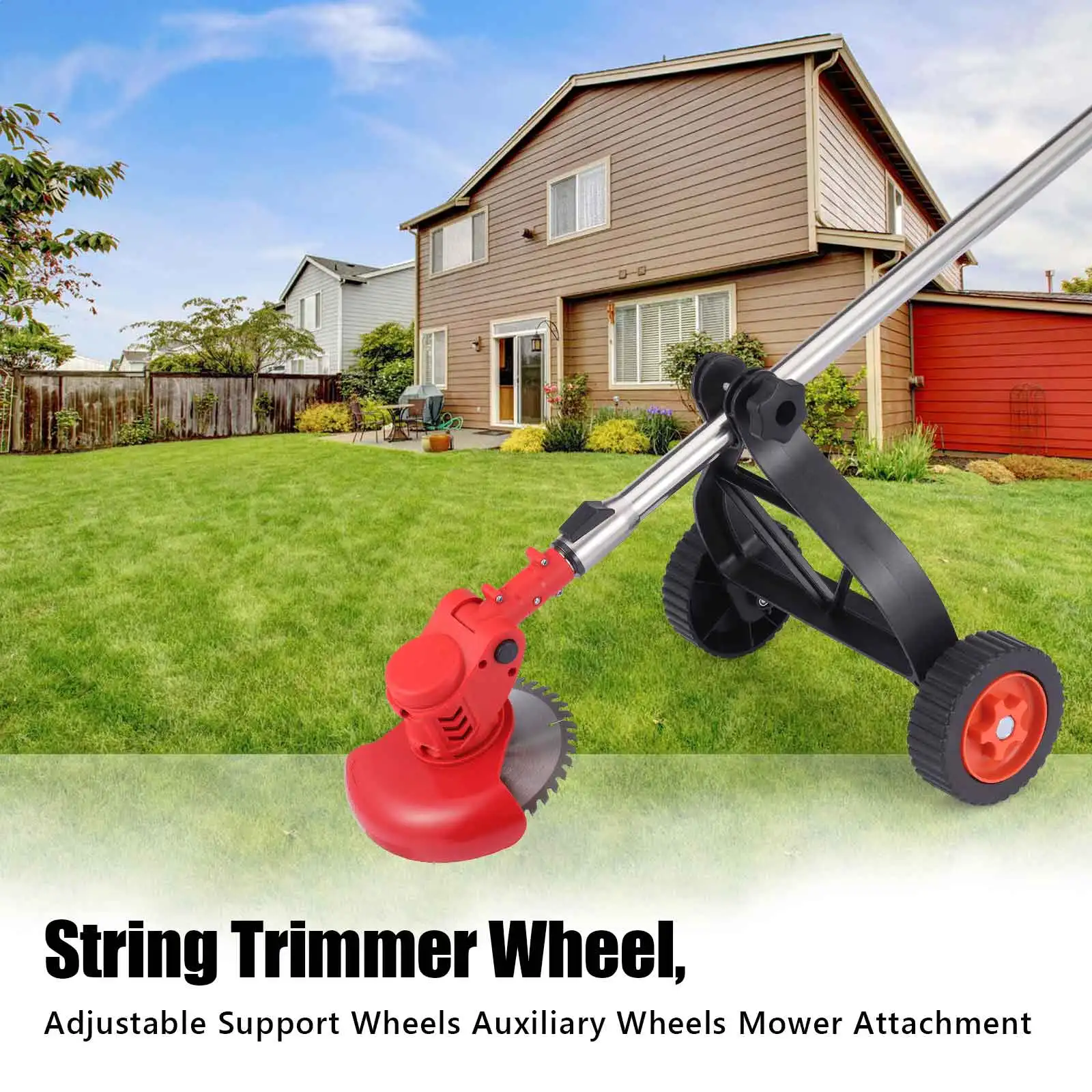 

Lawn Mower Wheel Set Portable Grass String Trimmer Wheels Weed Trimmer Auxiliary Wheels for Mower Maintenance Gardening Works