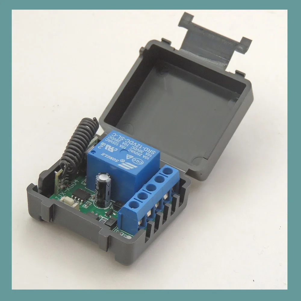 Universal Controle Remoto para LED Garagem Porta Abridor, Receptor de Relé e Transmissor, Deslizante Tampa, 433mHz, DC, 12V, 10A, 1Ch