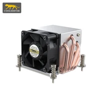 Enfriador de CPU para Servidor COOLSERVER R63 4 Heatpipe 2U, Ventilador de Refrigeración para Computadora de Estación de Trabajo, Compatible con Intel LGA2011 1700 115X AMD AM4