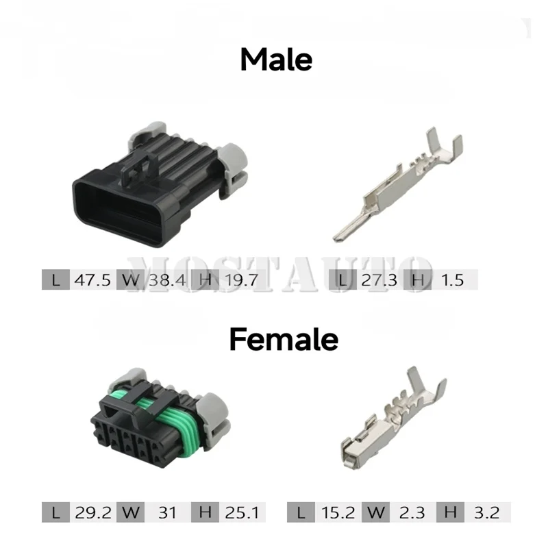 Accelerator Pedal Connector & Terminals For Land Rover Defender TD5, TDCi, PUMA, Discovery 2 TD5