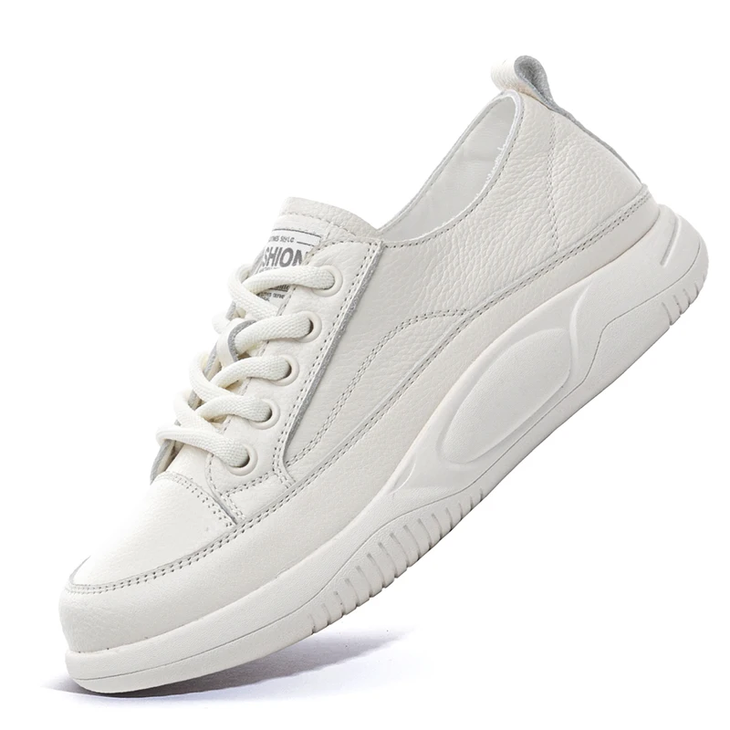 

Spring Summer New Women's Shoes Genuine Leather Light Platform White Shoes Autumn Breathable Sports Ladies Flat Casual Shoes